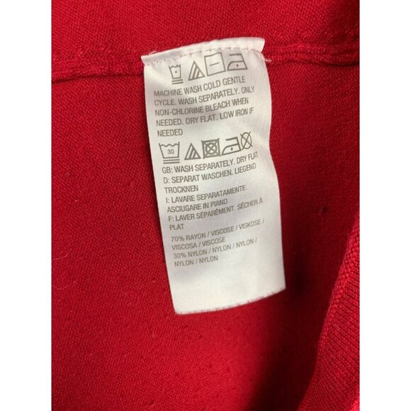 Susan Graver Modern Essentials Red V-Neck Long Sleeve Top Womens Size S - Picture 5 of 5